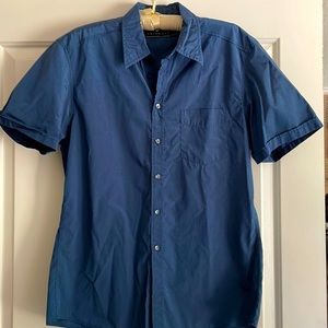 Tarocash size L men’s button up short sleeve dark blue dress shirt